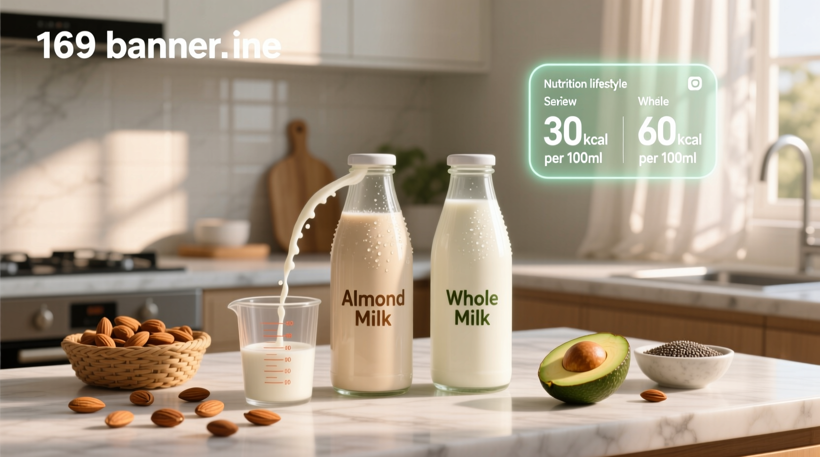 almond milk vs whole milk calorie nutrition showdown