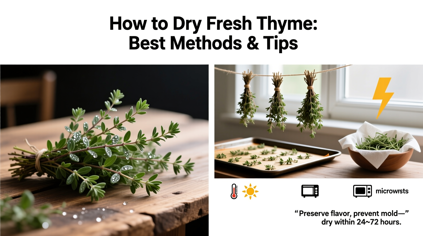 how do i dry fresh thyme