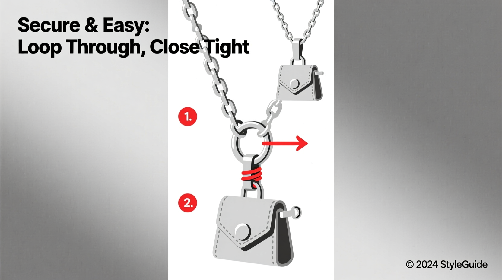 easy and secure methods to attach a bag pendant to any chain