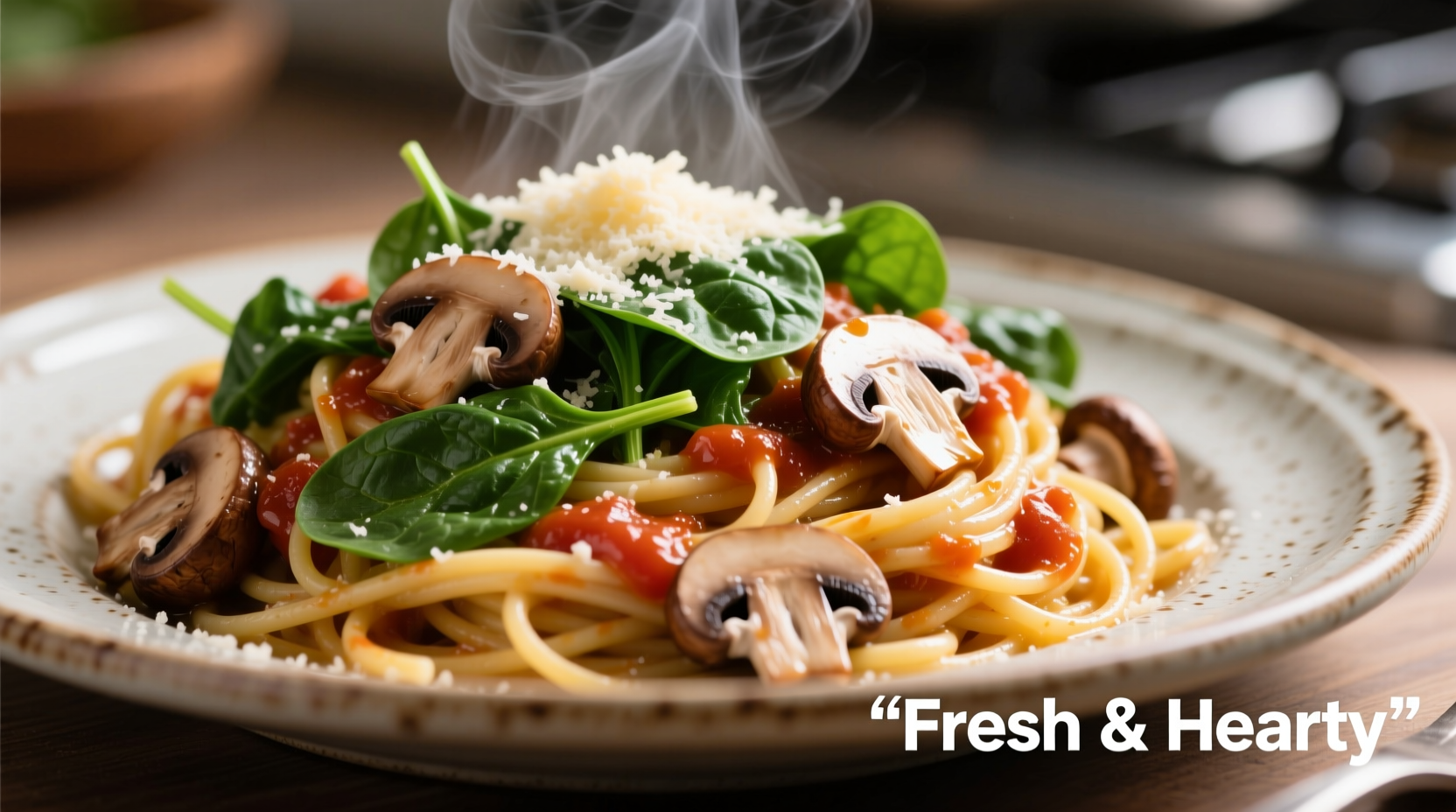 Perfect Spaghetti with Spinach and Mushrooms Recipe in 30 Minutes