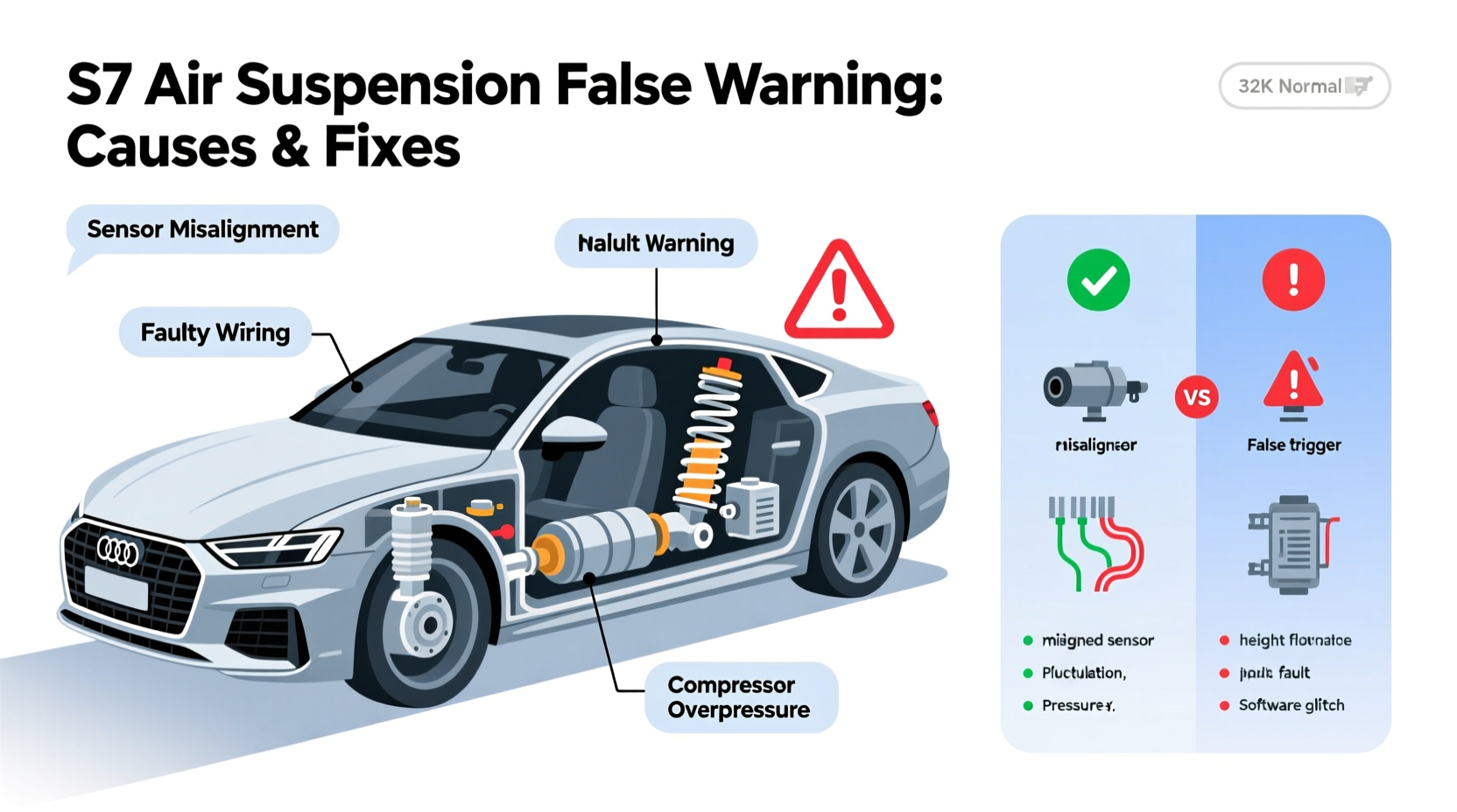 s7 air suspension false warning