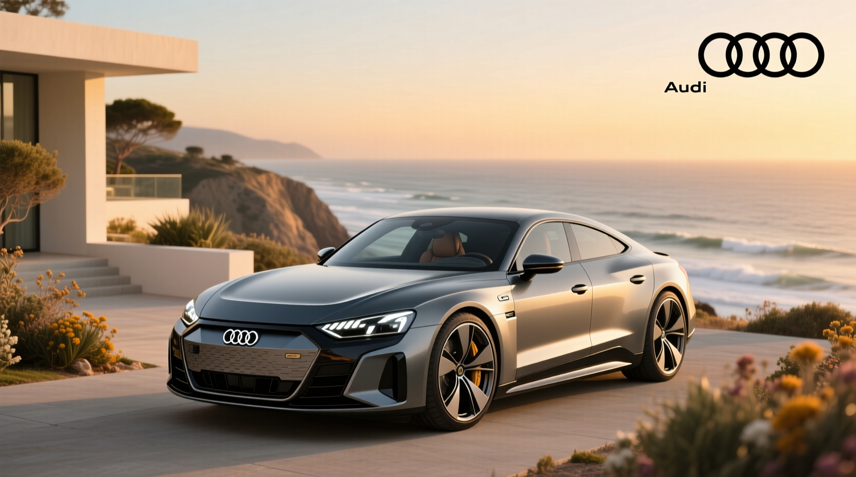 2022 Audi e-tron GT Premium interior view showing digital cockpit and center screen