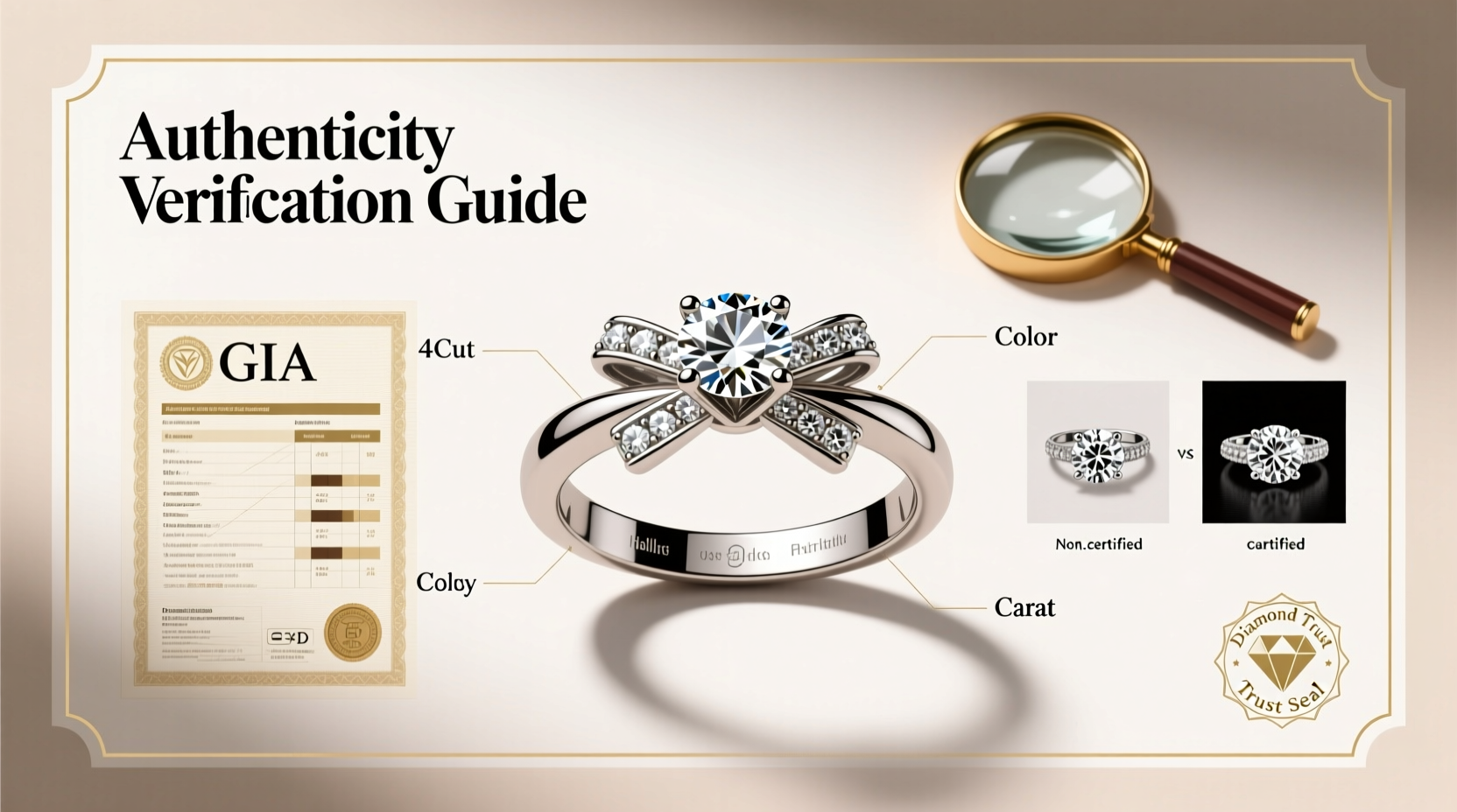 how to verify the authenticity of a diamond bowknot ring a detailed buyers guide