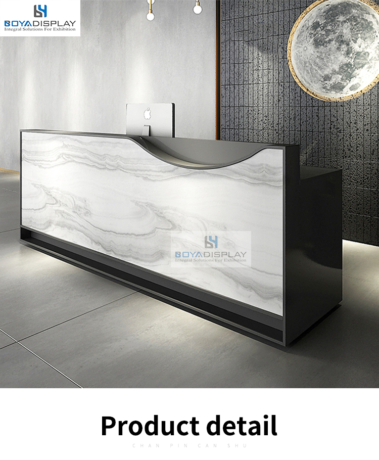 Luxury salon  small reception desk long cheap computer counter table 2020 salon