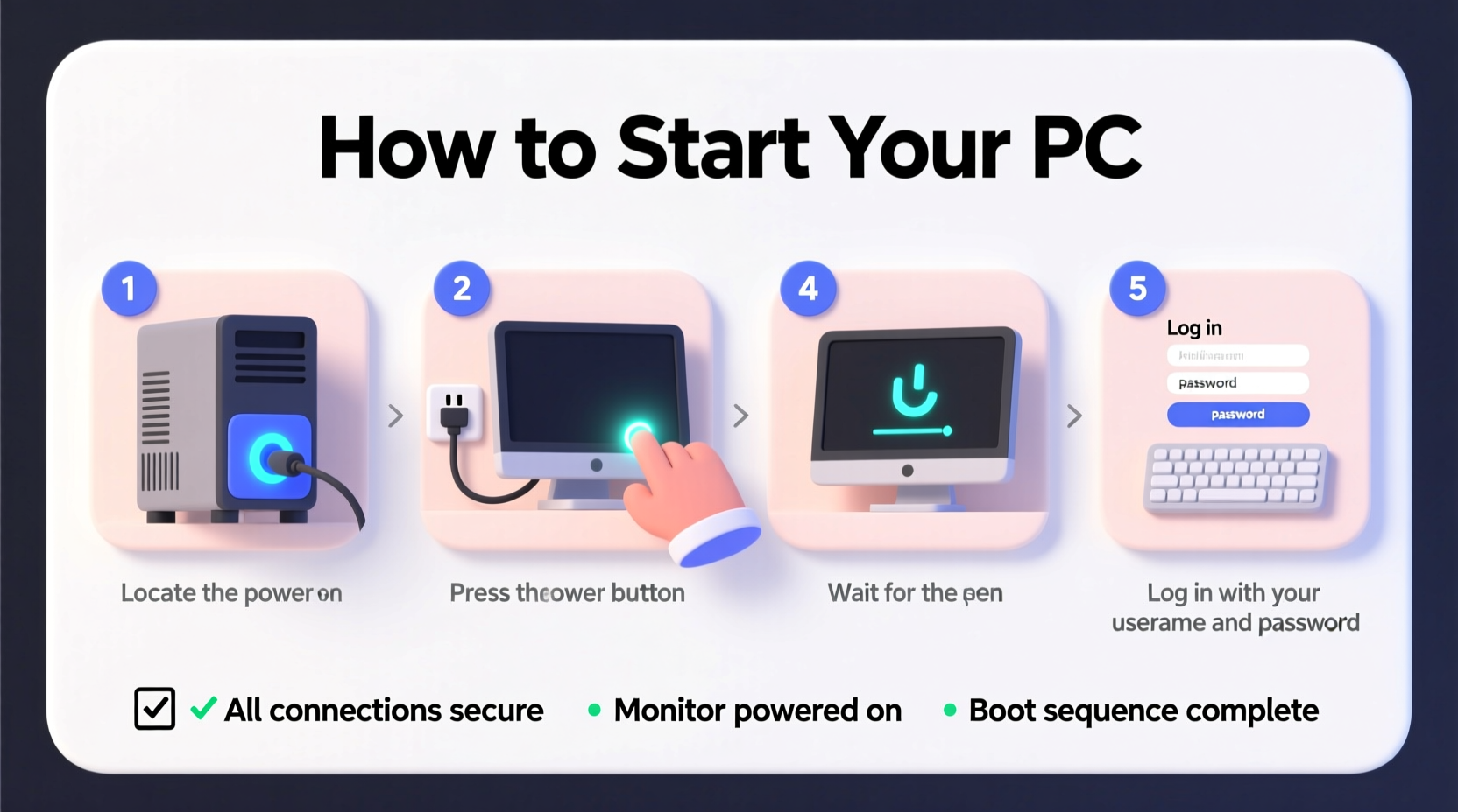 how to start a pc a step by step guide for beginners to power up confidently
