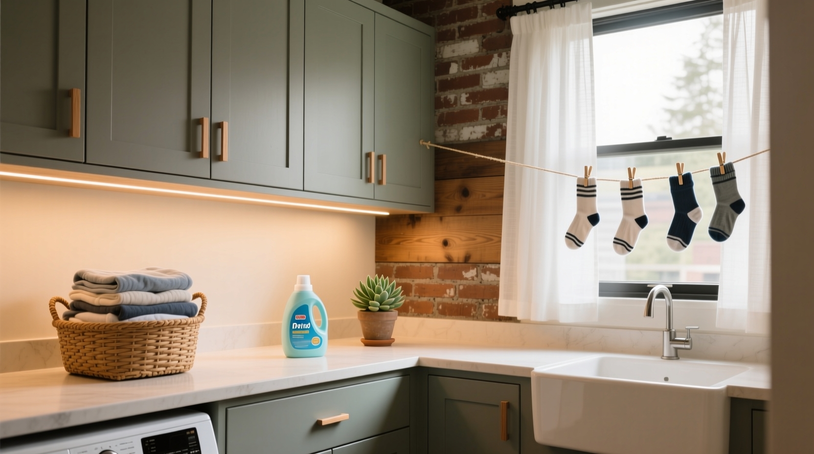 family friendly portland laundry room cabinets