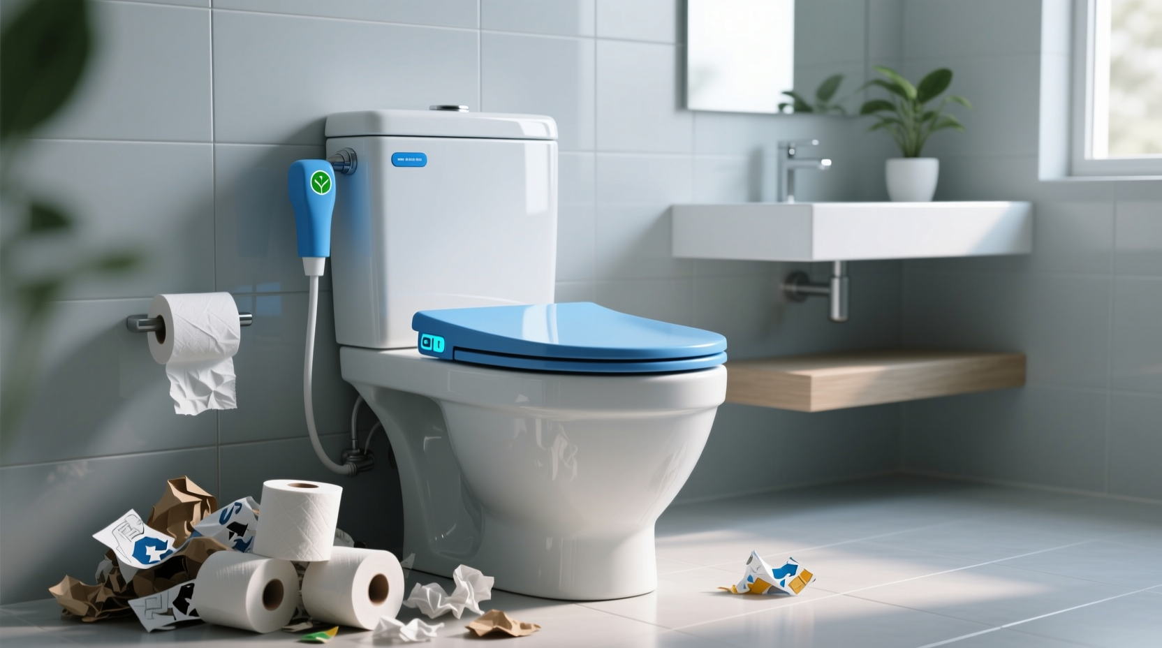 stop using toilet paper get the blue bidet