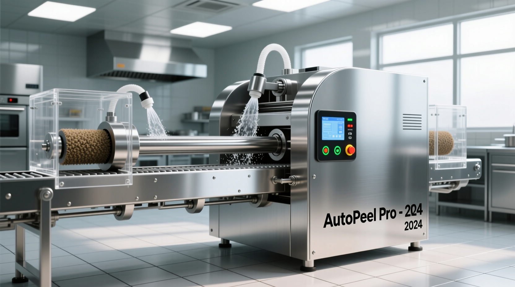 horizontal potato peeling machine