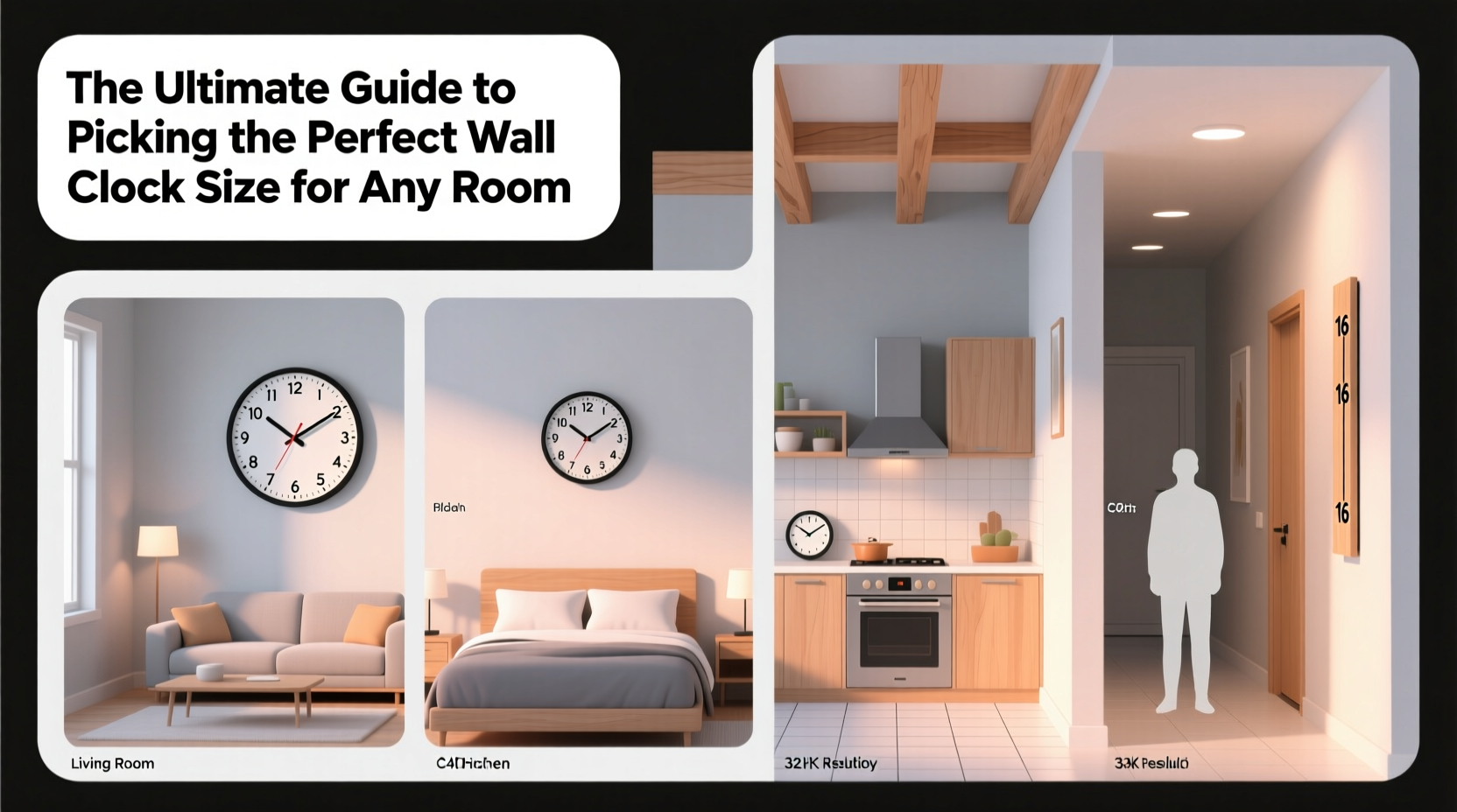 the ultimate guide to picking the perfect wall clock size for any room
