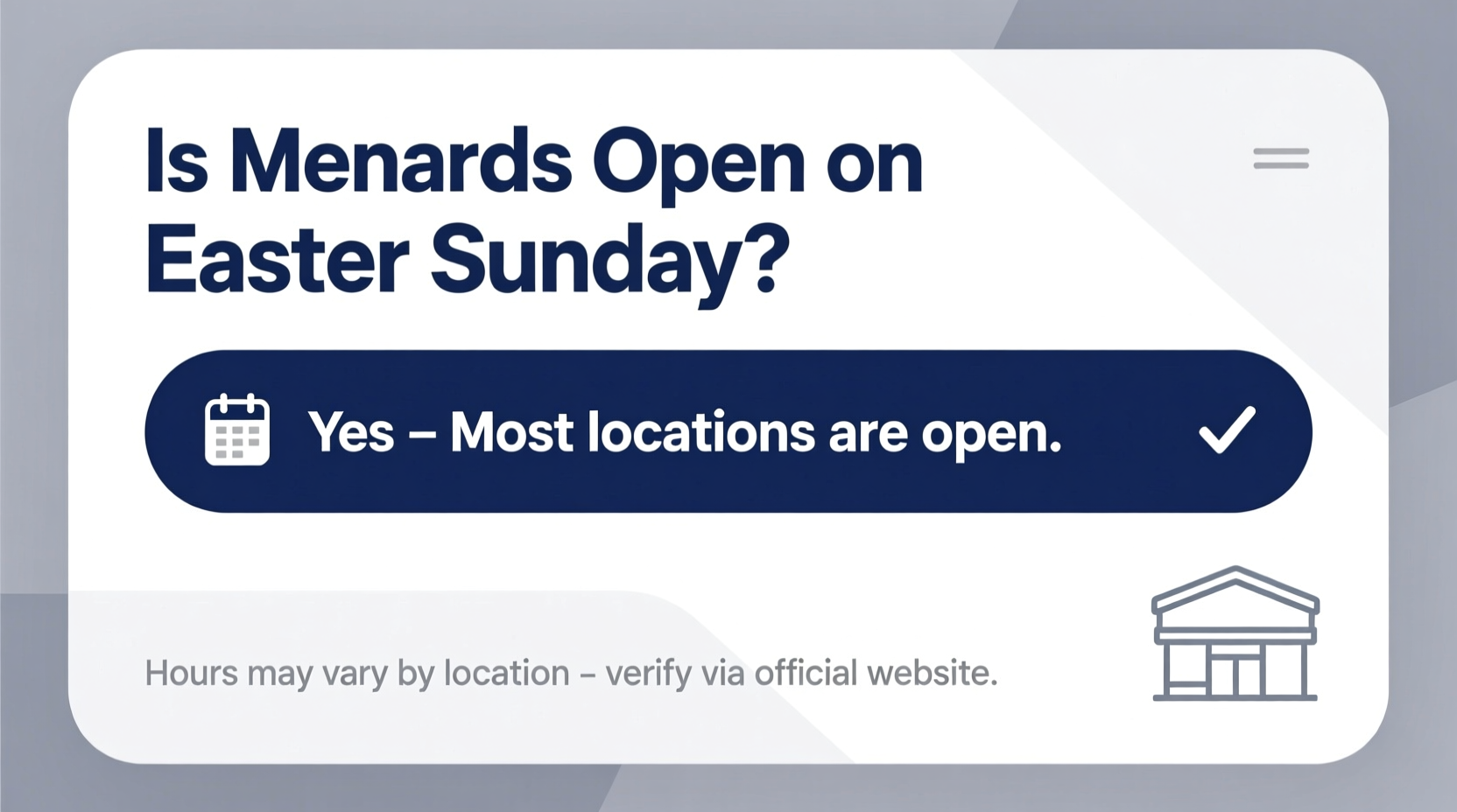 Is Menards Open on Easter Sunday?