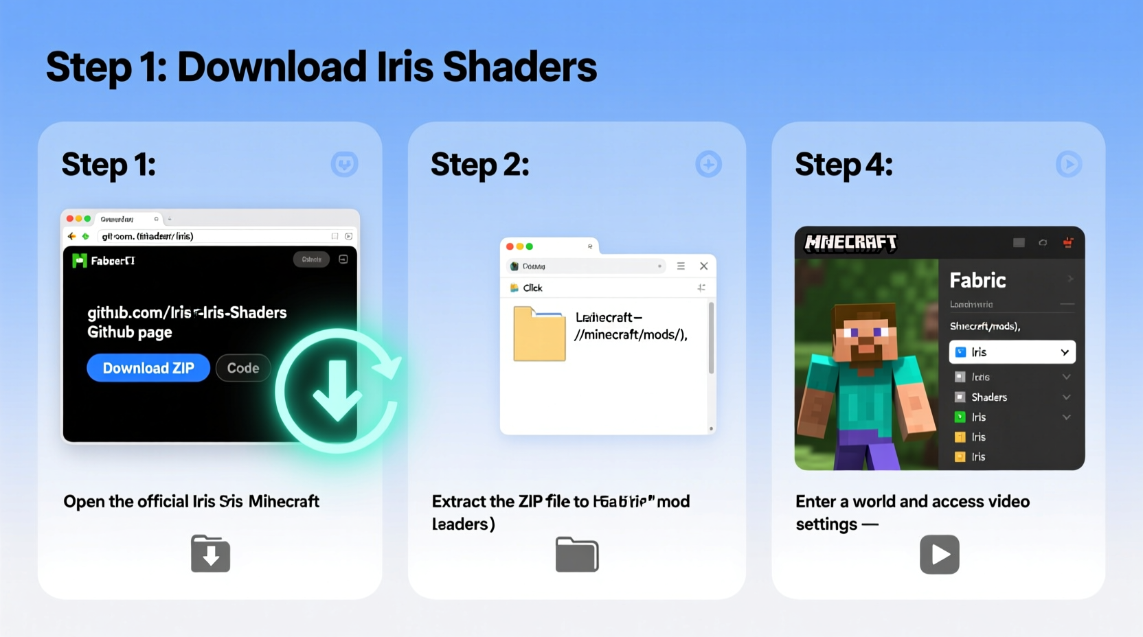 a step by step guide to downloading and installing iris shaders for minecraft