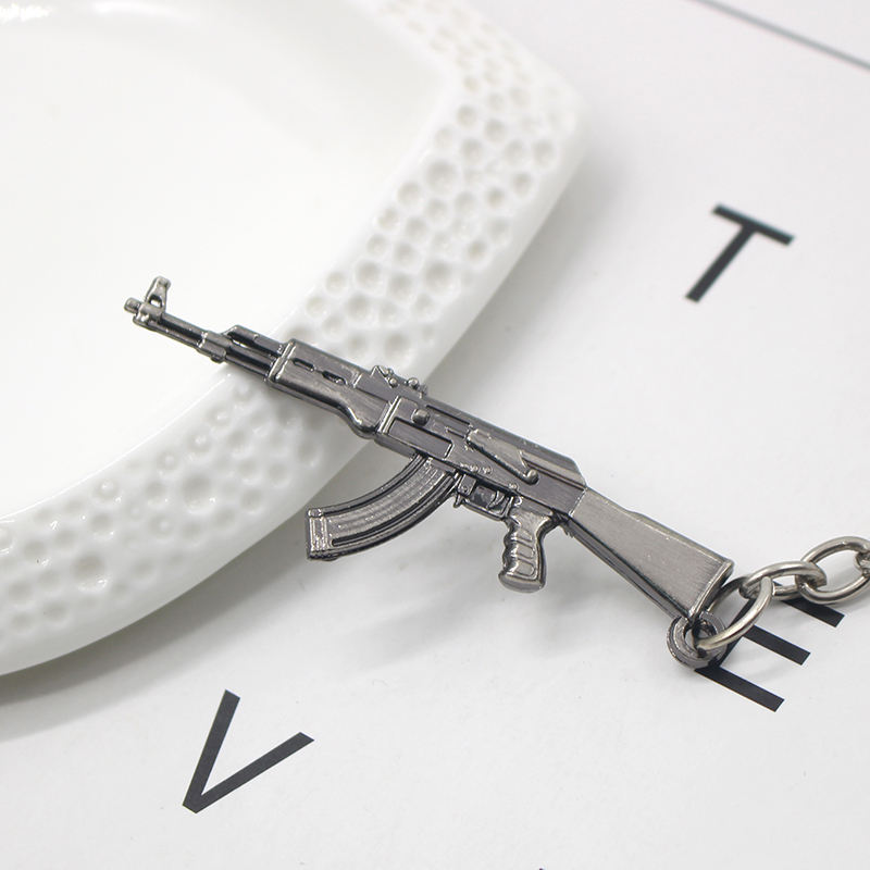 中国制造批发铁金属便宜定制枪钥匙扣金属钥匙扣枪钥匙扣