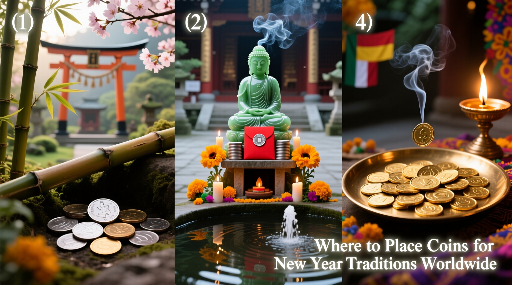 where do you put coins for new year