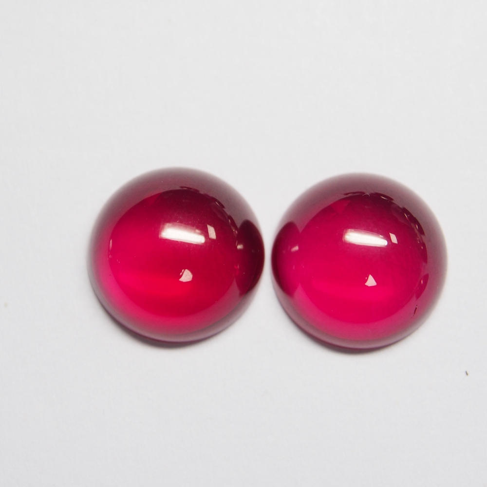 HQ Gems ホールセール 合成ルビー 5# 半球 カボション 4-20mm フラット