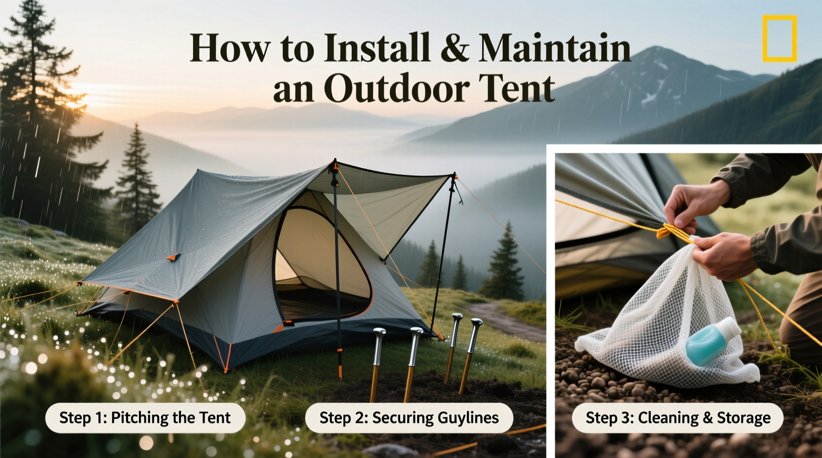 outdoor tent install maintain