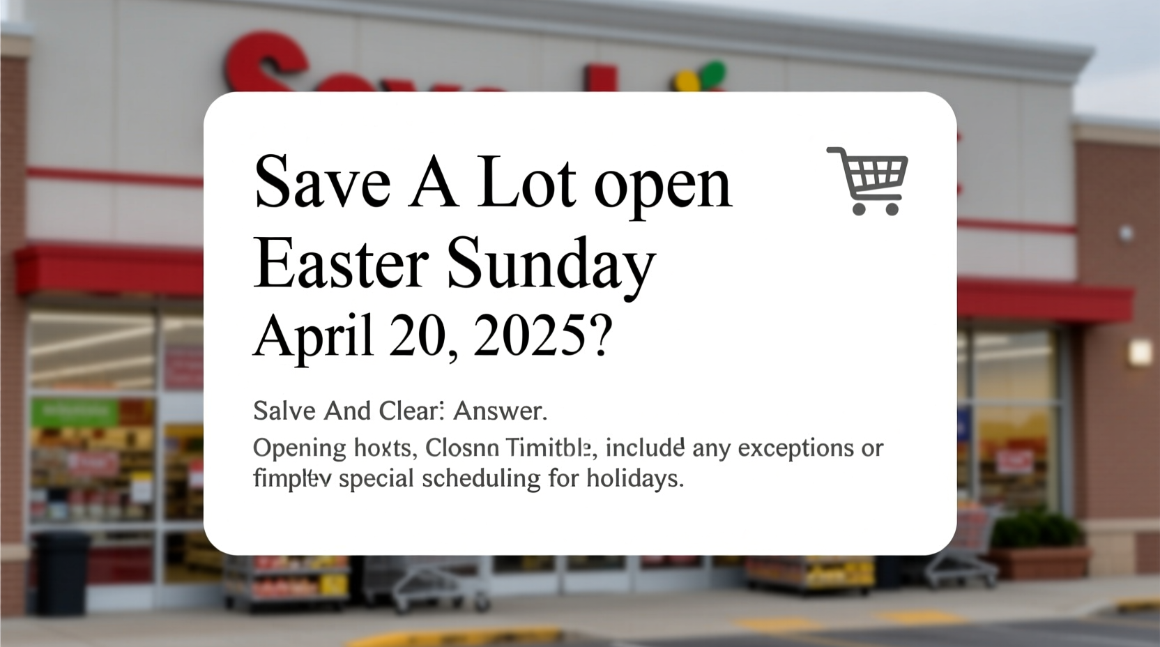 is save a lot open easter sunday
