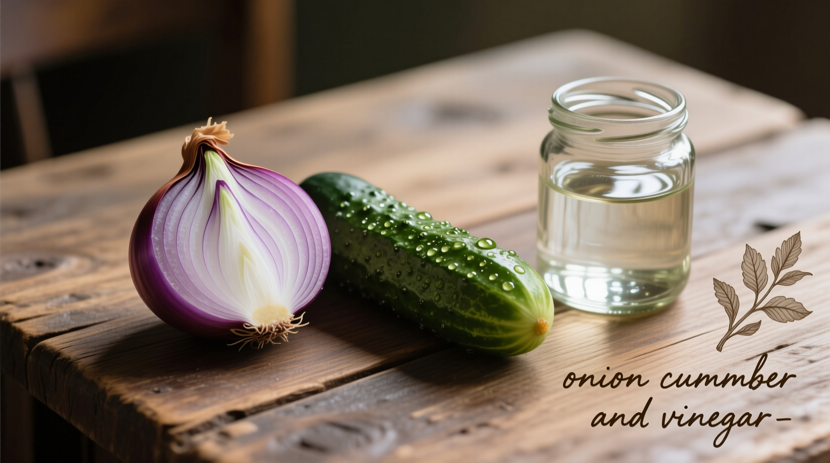 onion cucumber and vinegar