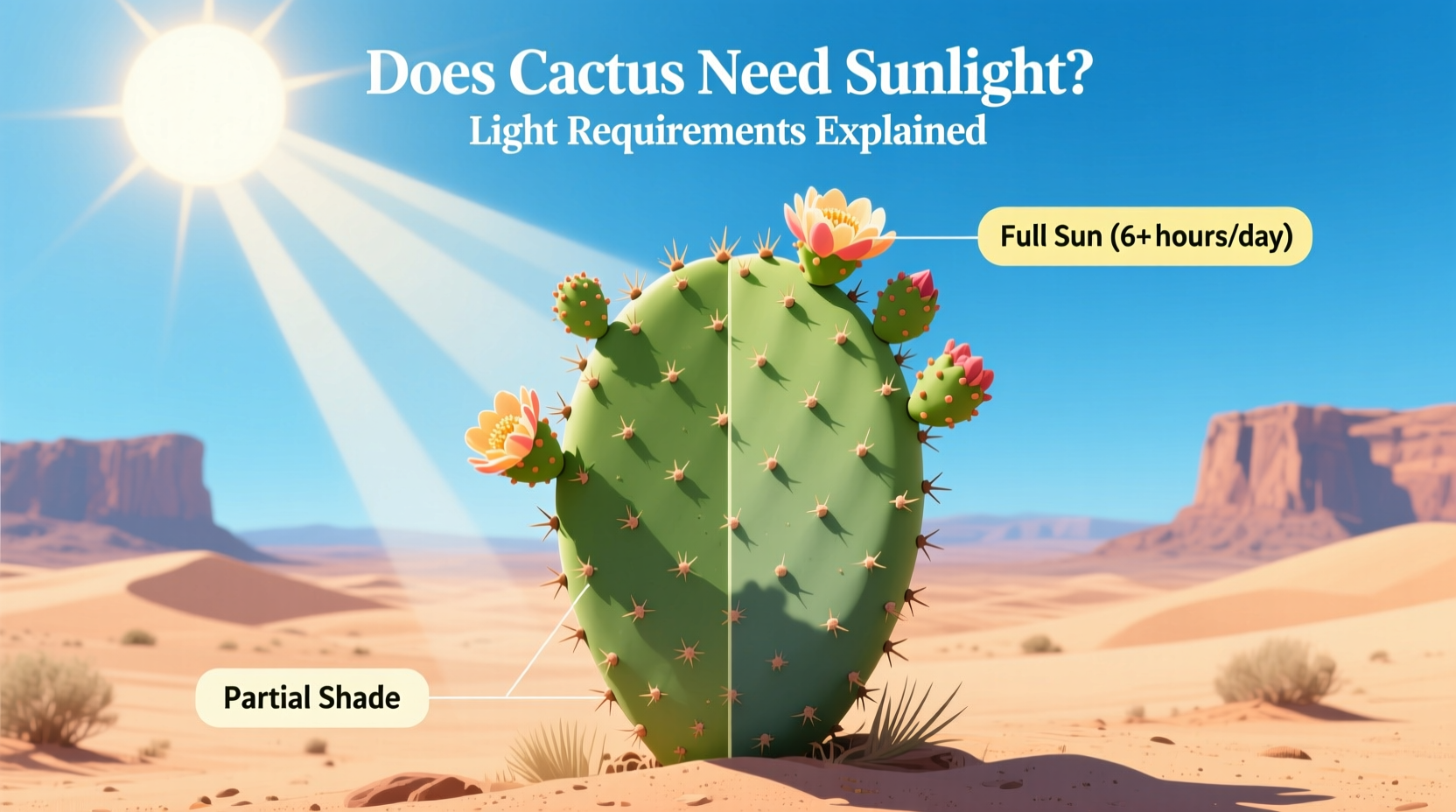 does cactus plant need sunlight
