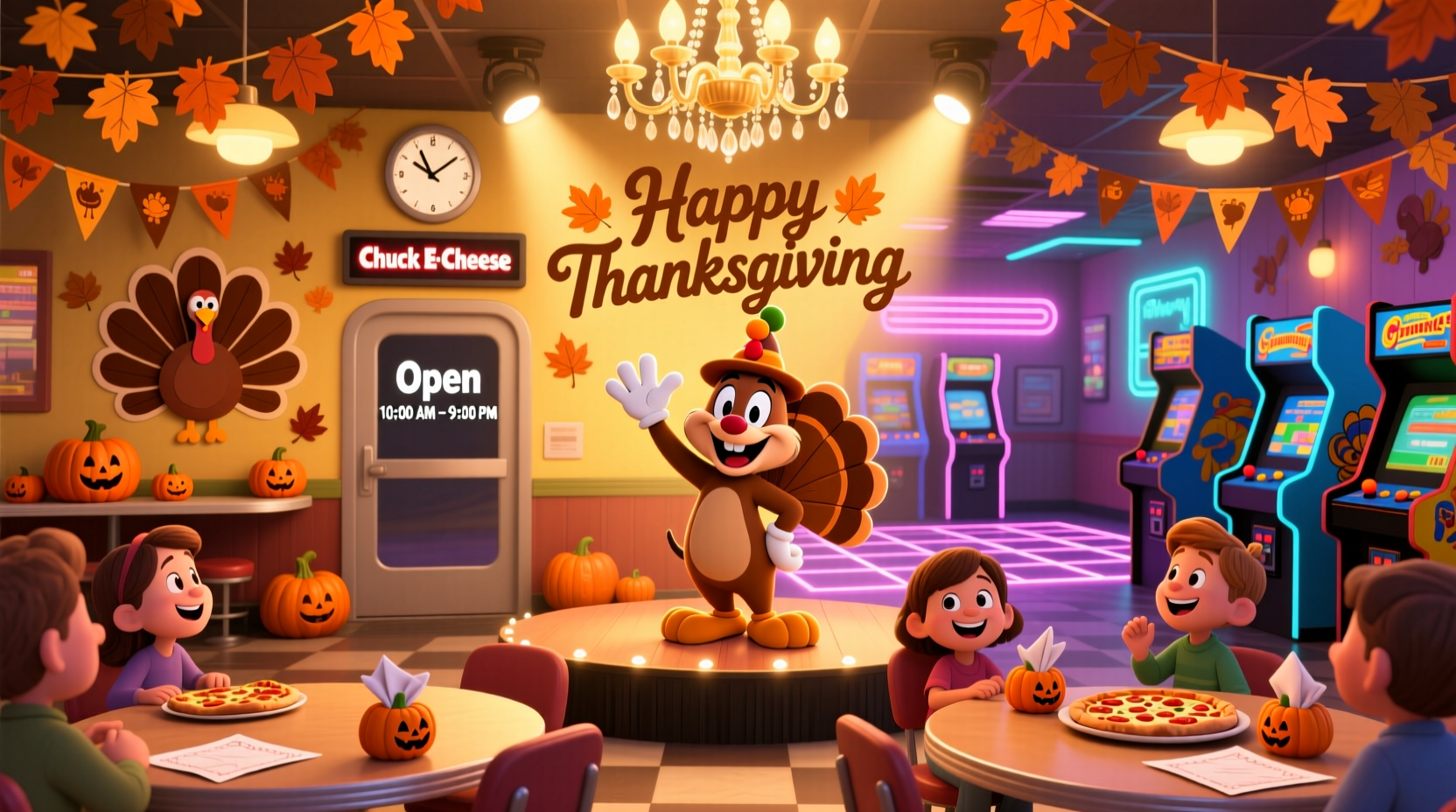 is chuck e cheese open on thanksgiving