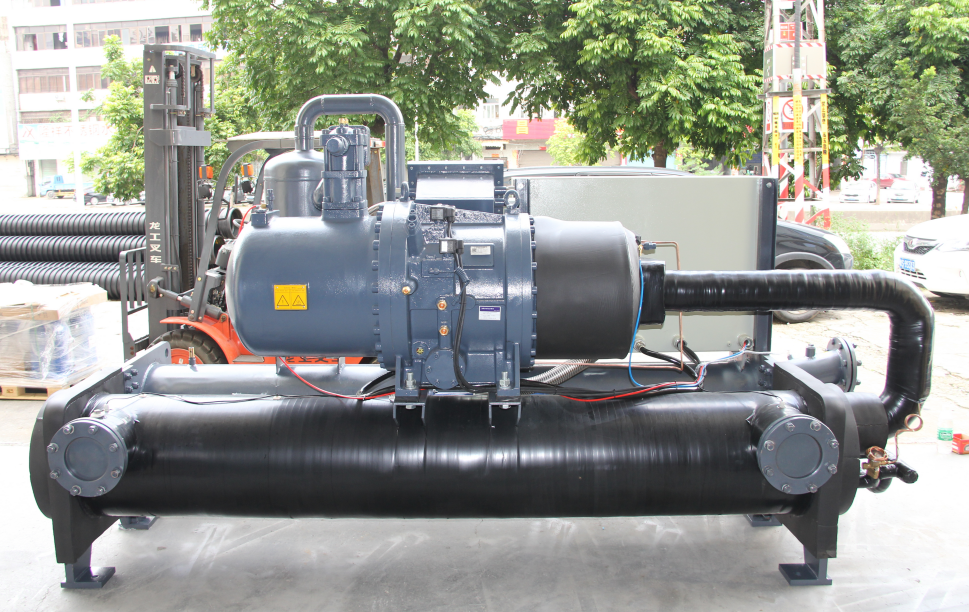 380kw 100hp double compressors water cooled screw type chiller