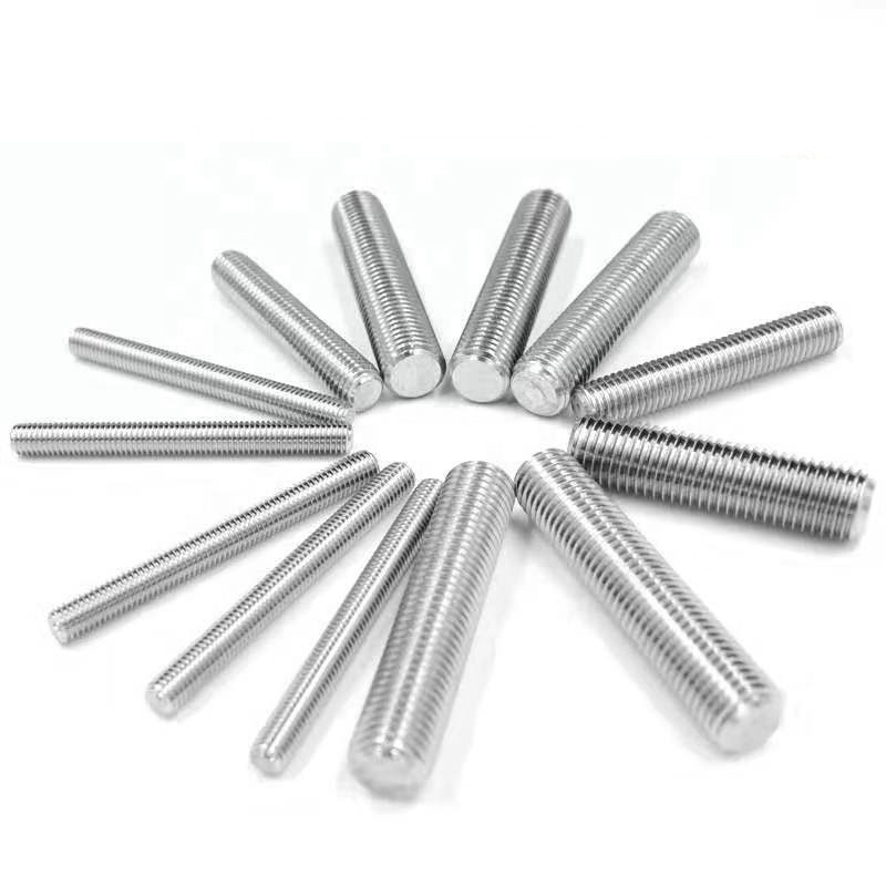DIN 975 Stainless Steel 304 316 A2 A4 Threaded Rod Stud Bolt with hex but and washer