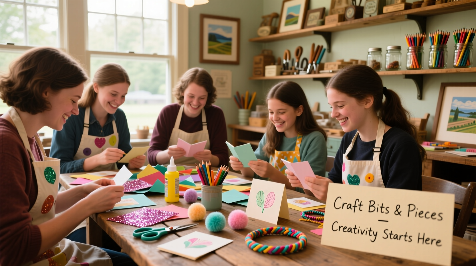 Small group crafting workshop at Craft Bits & Pieces in Fairport NY