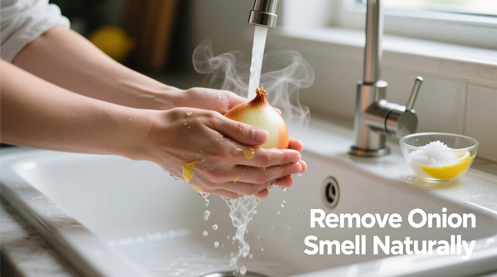 how to rid onion smell from hands