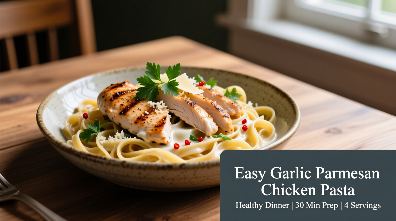 easy garlic parmesan chicken pasta recipe for a healthy dinner