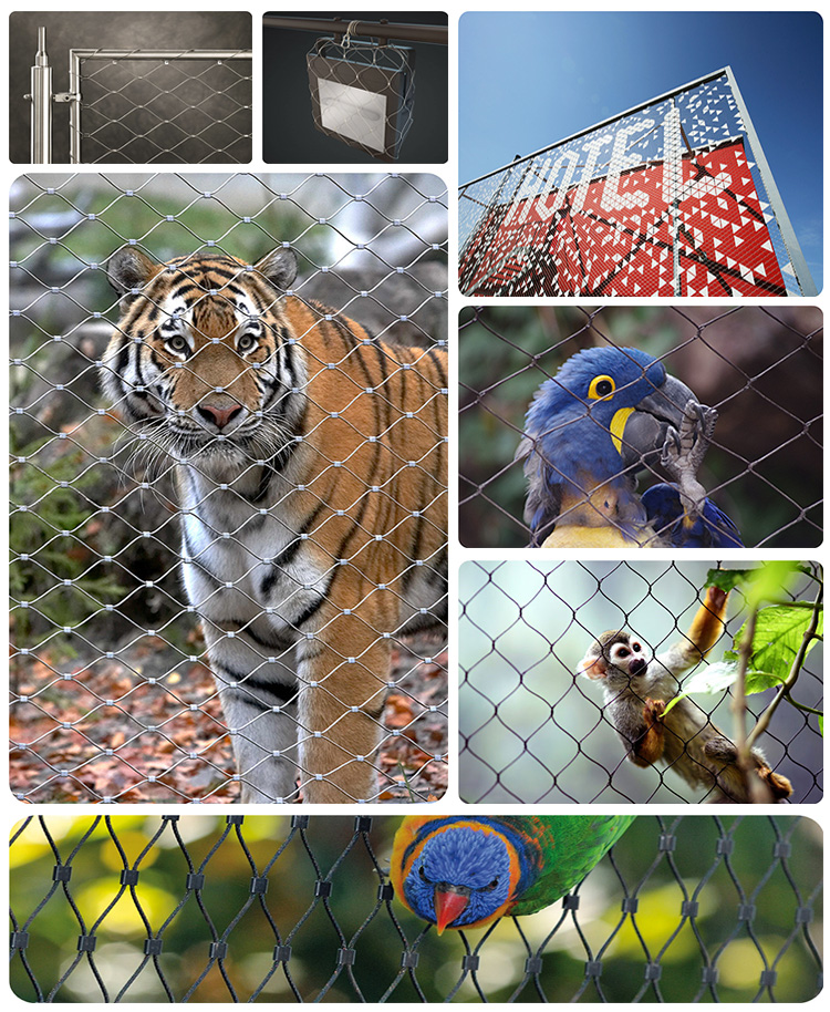 Zoo Specific Ecological 7 X 7 Ss Rope Mesh Tiger Enclosure Hand Woven