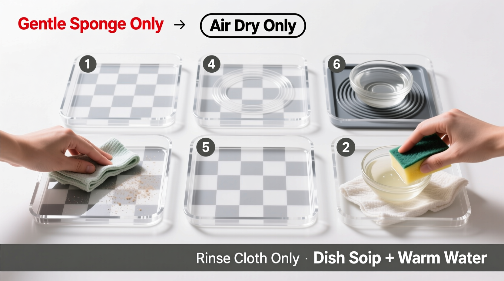 effective step by step guide to cleaning acrylic checkerboard trays without damage