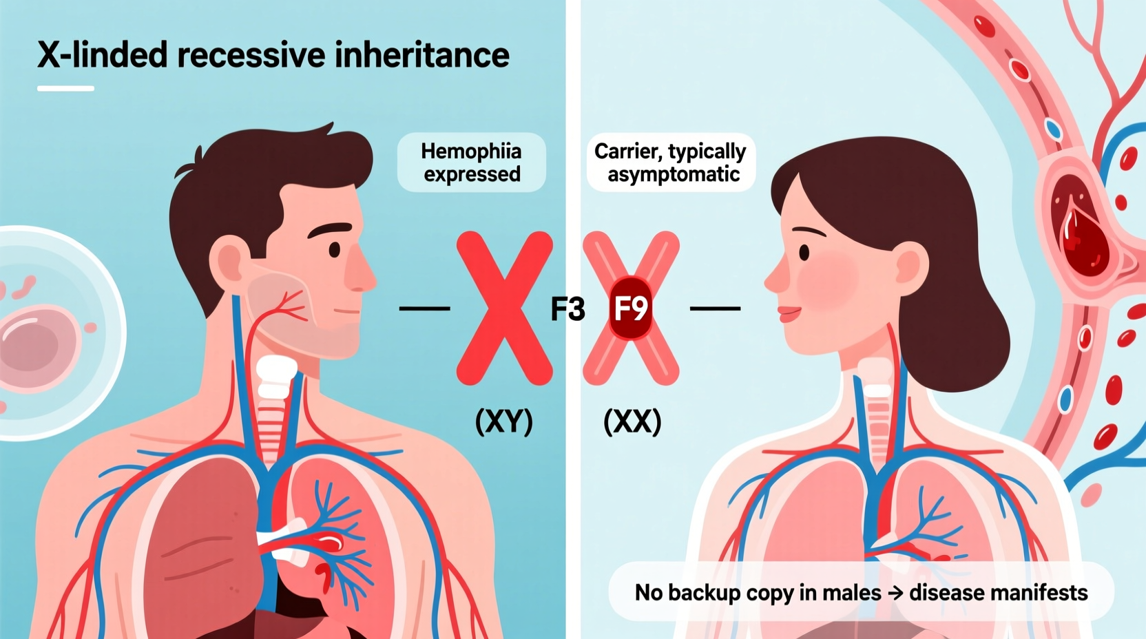 hemophilia why its more common in males explained