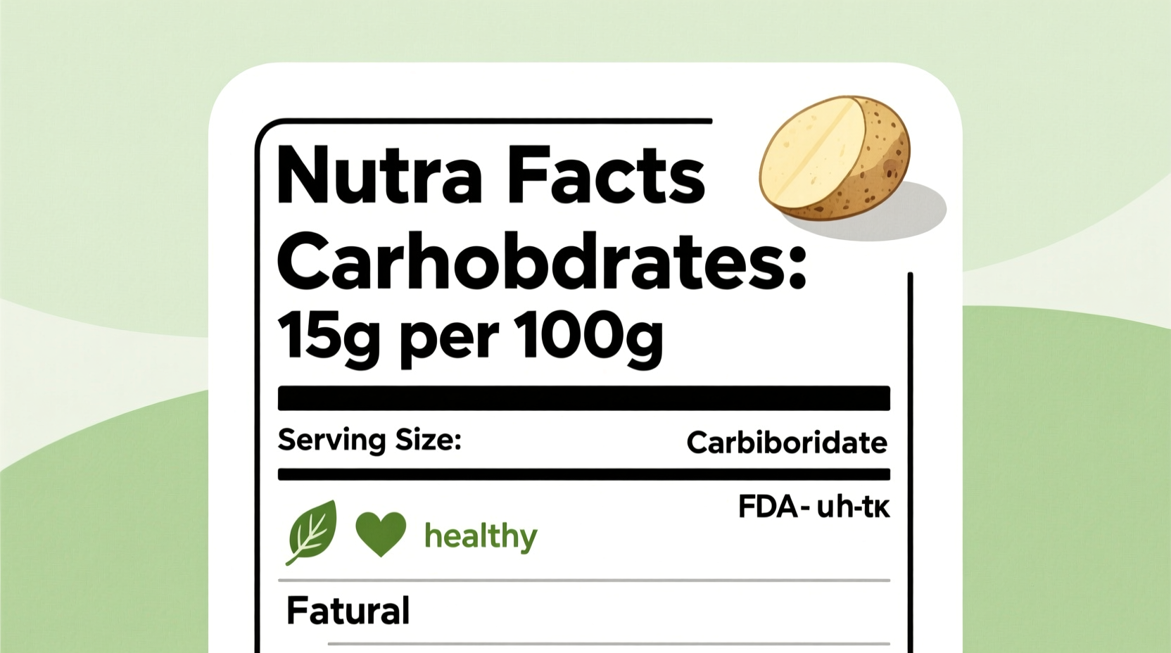 Nutrition facts label showing potato carbohydrate content