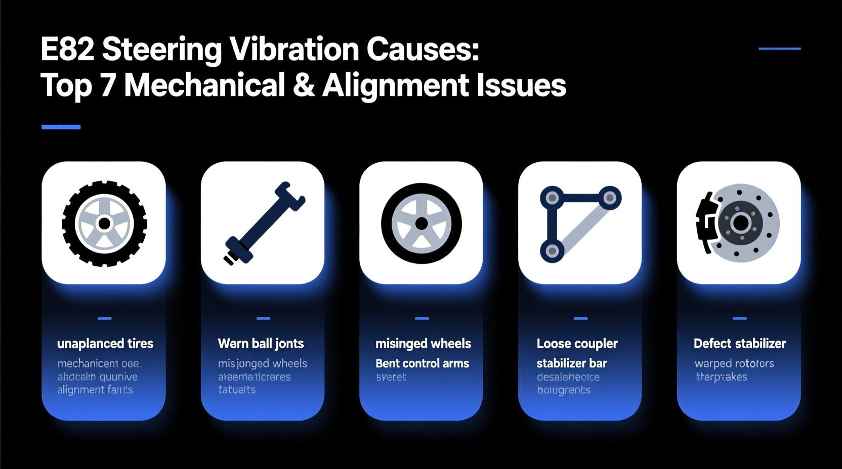e82 steering vibration cause