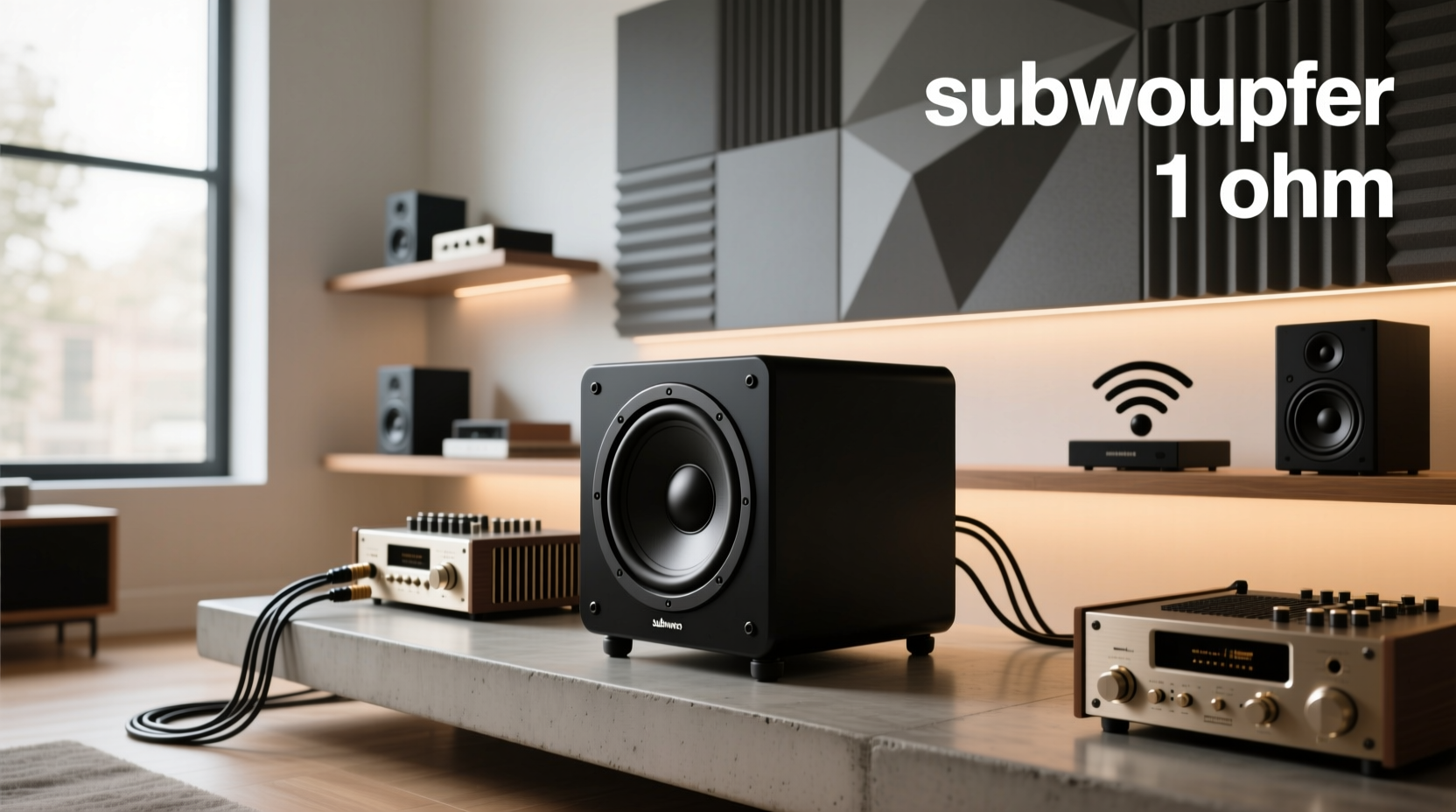 1 ohm shallow subwoofer space saving bass