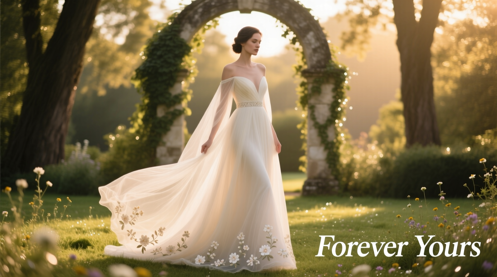 a line chiffon wedding dress