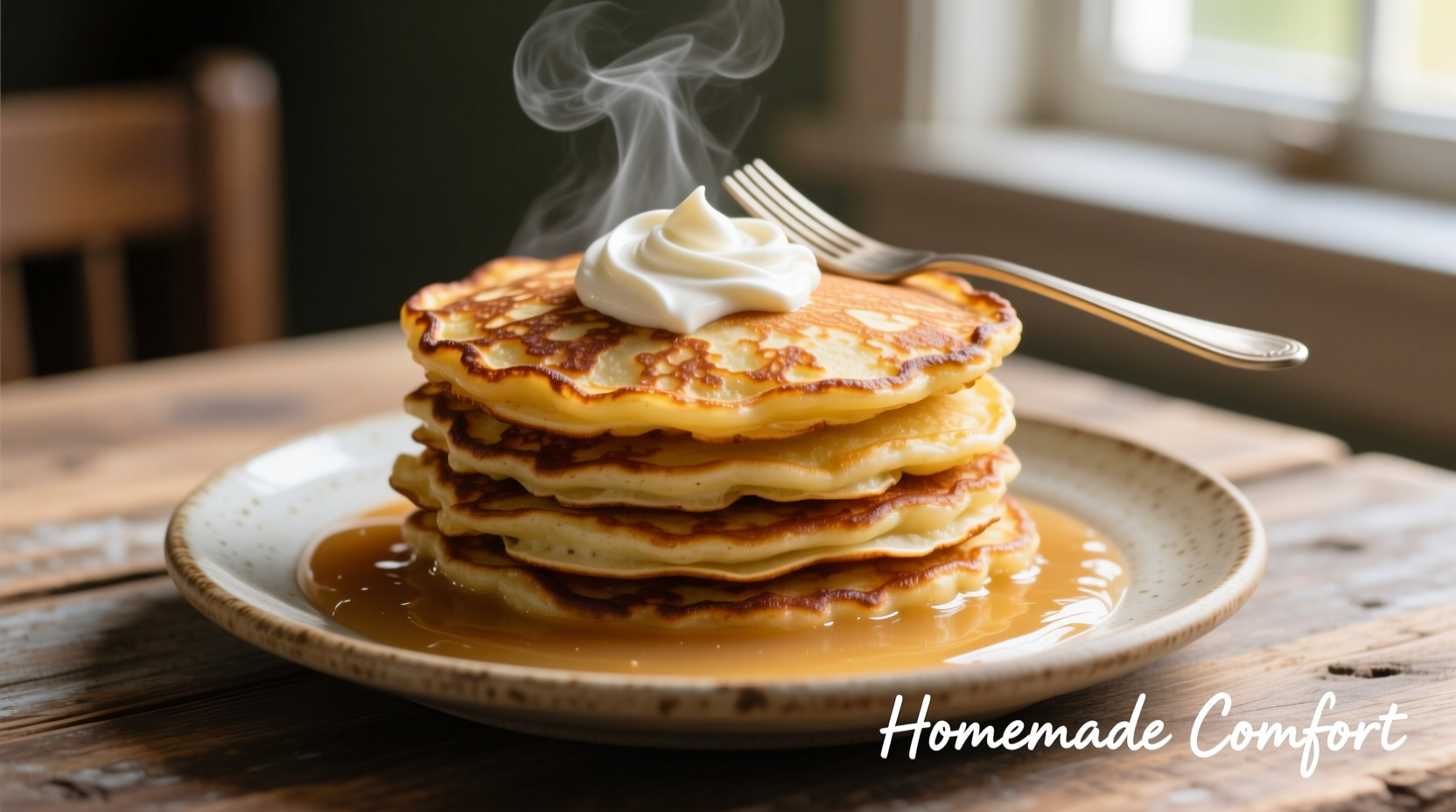 Golden potato pancakes with sour cream and applesauce