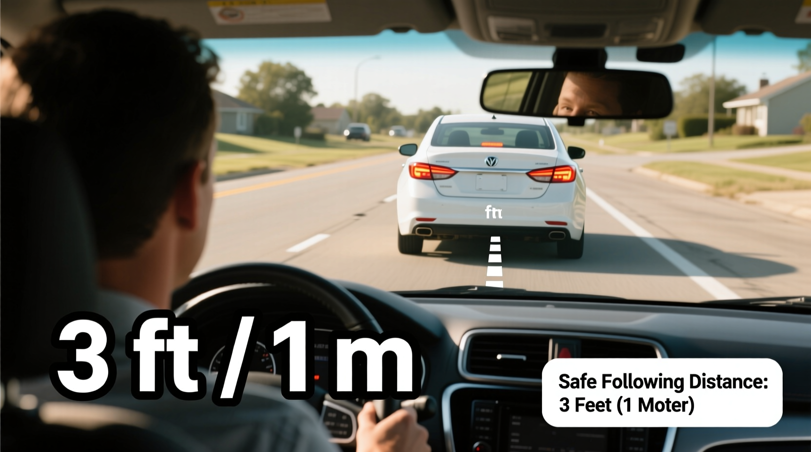 how many feet should you be behind a car