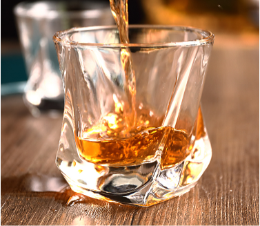 European Style Amazon Hot Selling High Quality Whisky Glass Glassware Lead-free Twist Whiskey Glass
