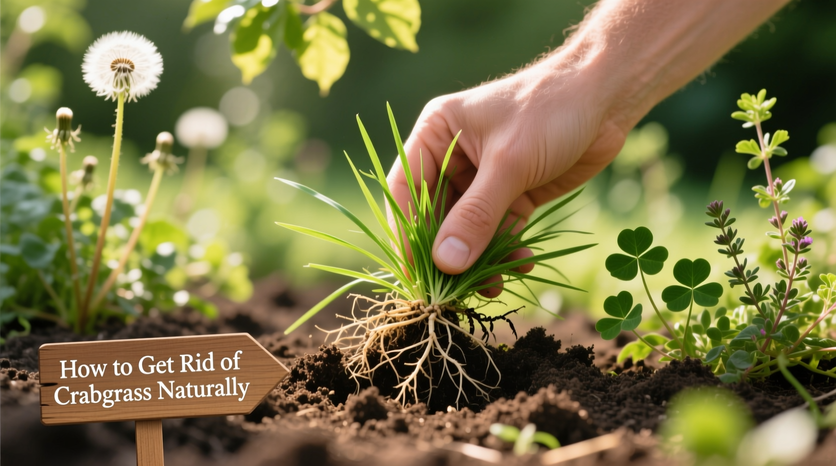 how get rid crabgrass naturally