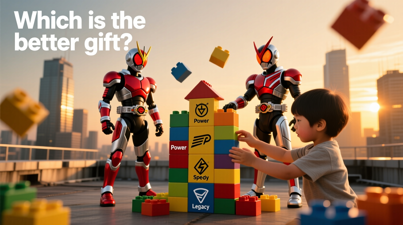 kamen rider action figures vs building blocks which is the better gift for a fan
