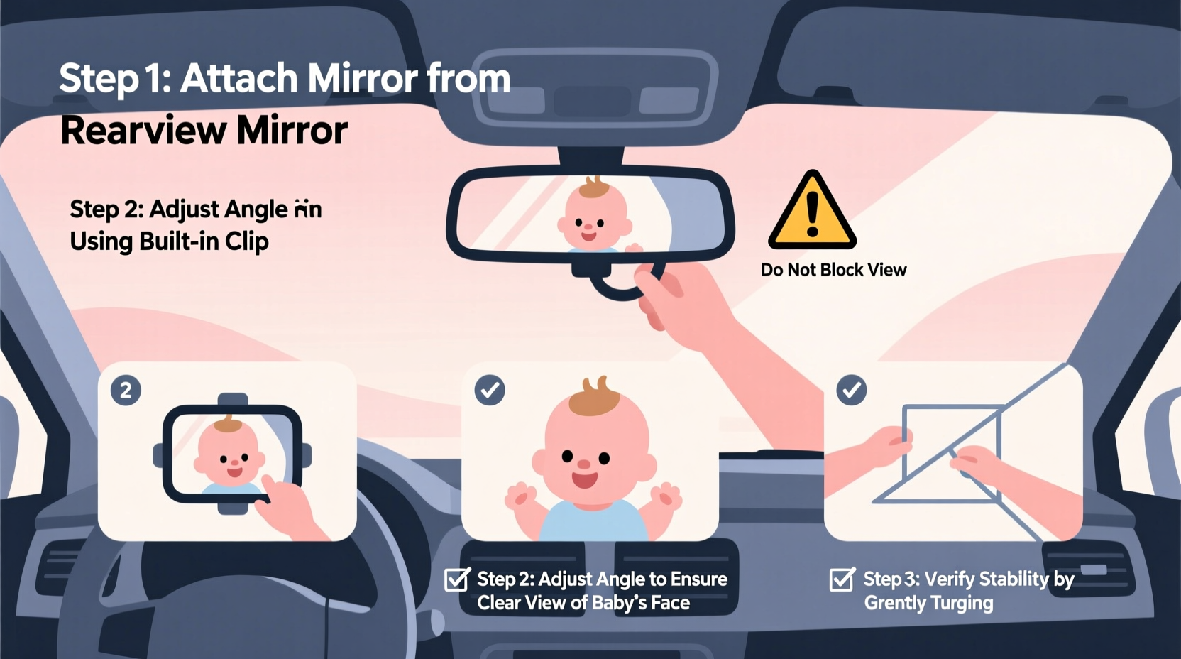 install baby car mirror