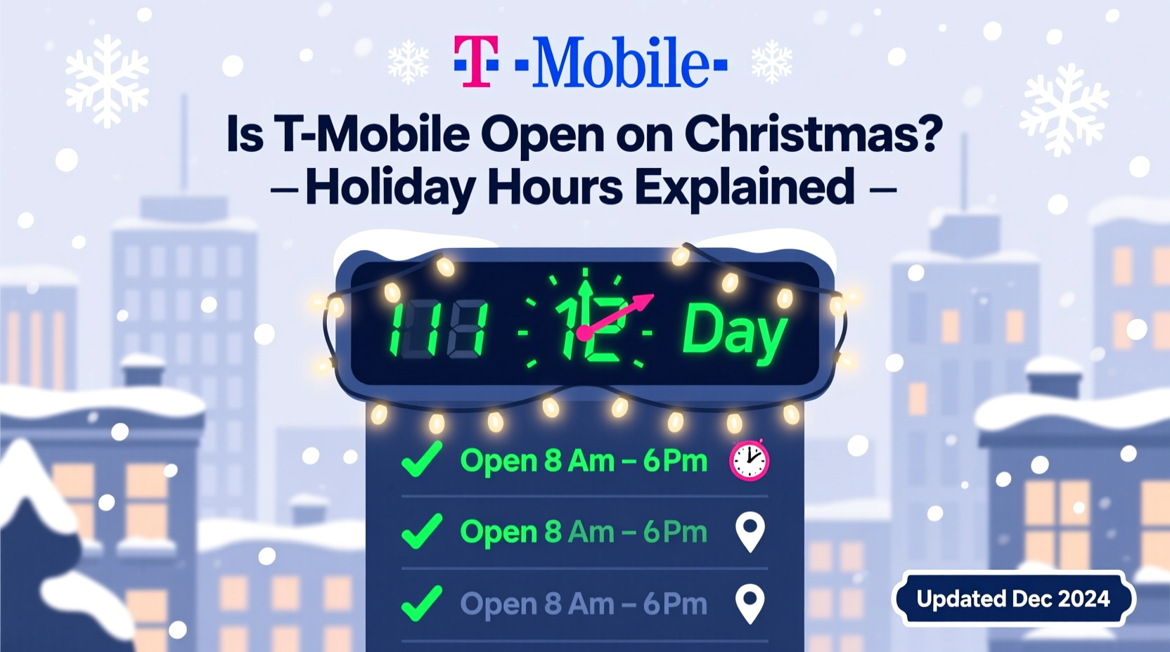 is tmobile open on christmas