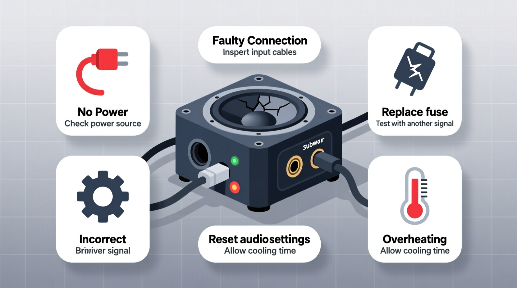 subwoofer not working common problems quick fixes