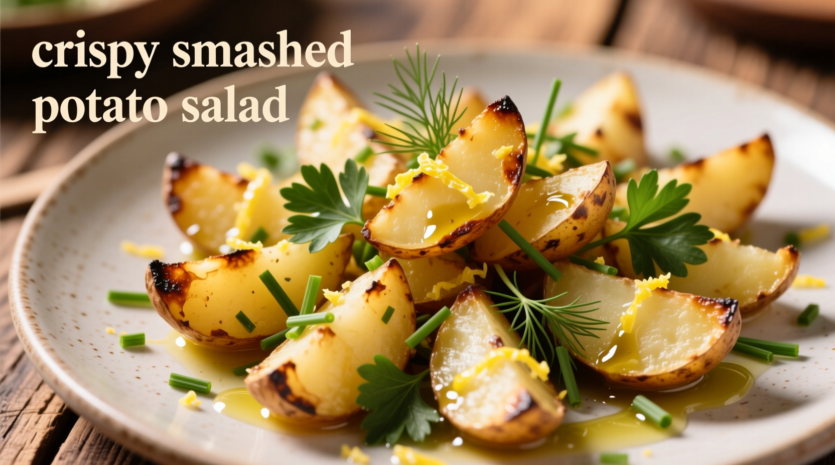 crispy smashed potato salad