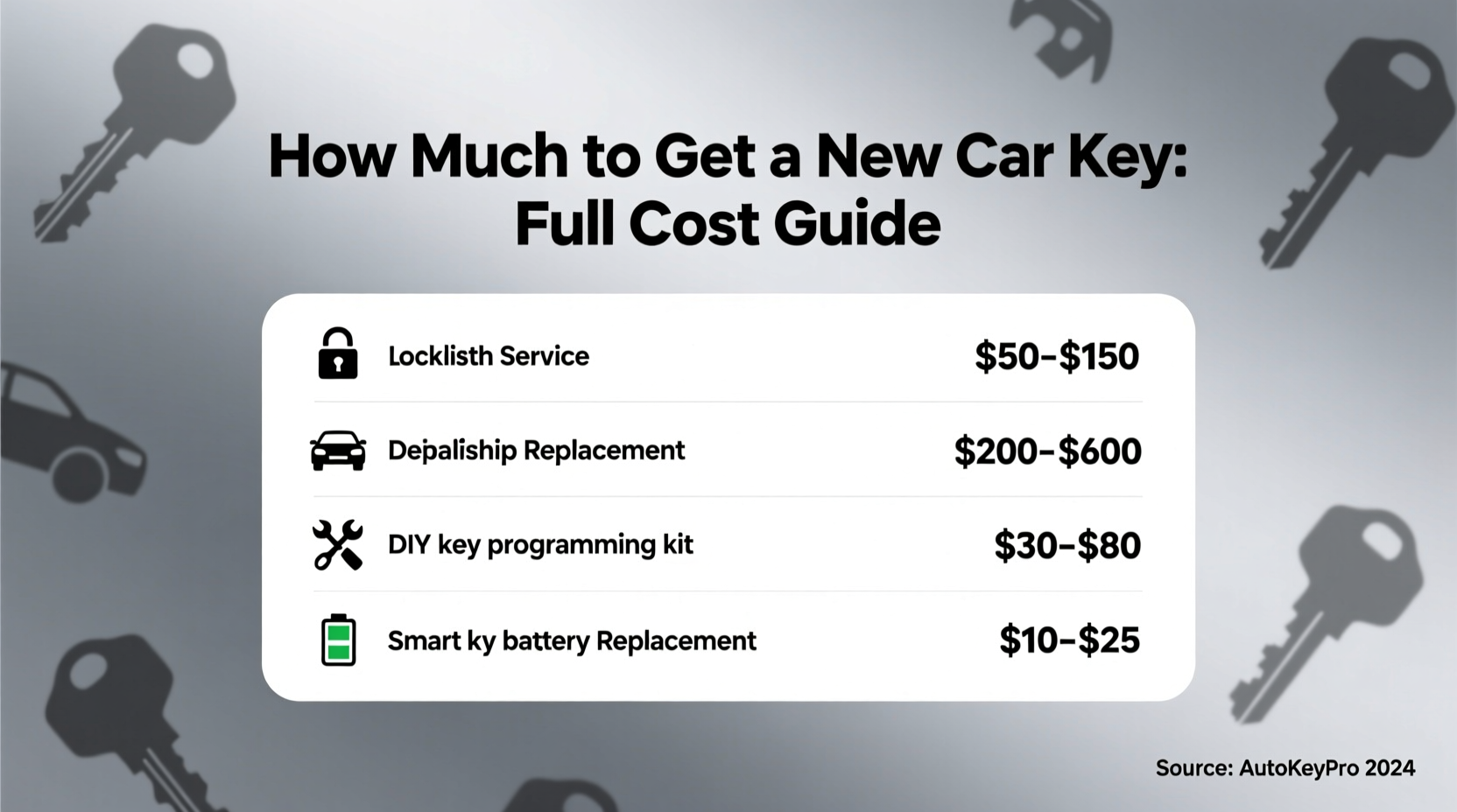 how much to get new key for car