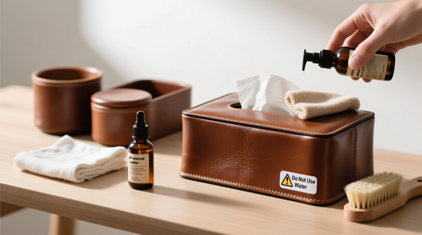 smart tips for safely cleaning and maintaining your leather tissue box and storage containers