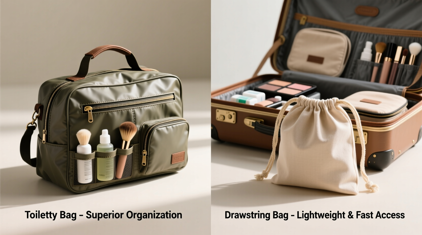 Toiletry Bag Vs Drawstring Makeup Bag Which Ones Actually Better For Travel