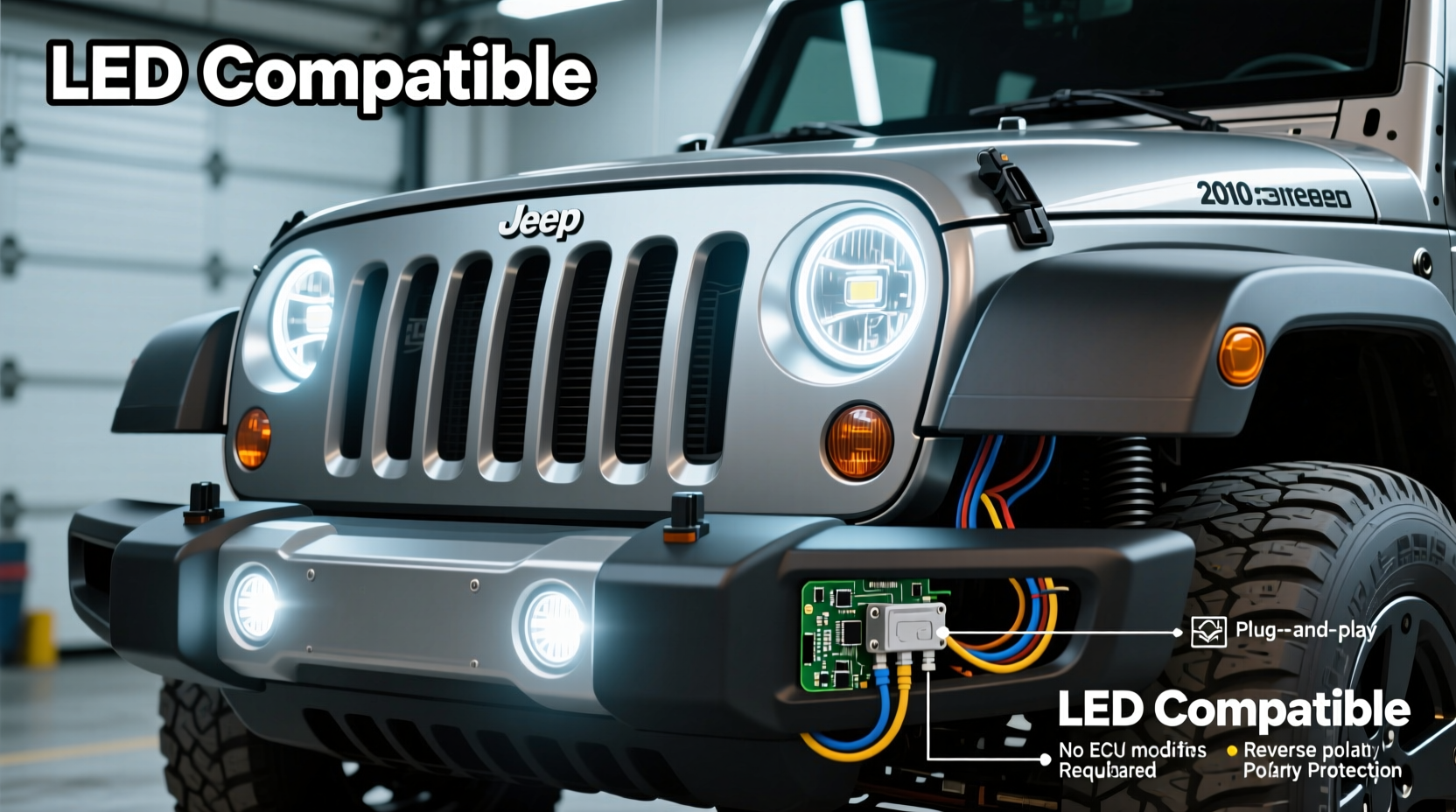 2010 wrangler led headlights install