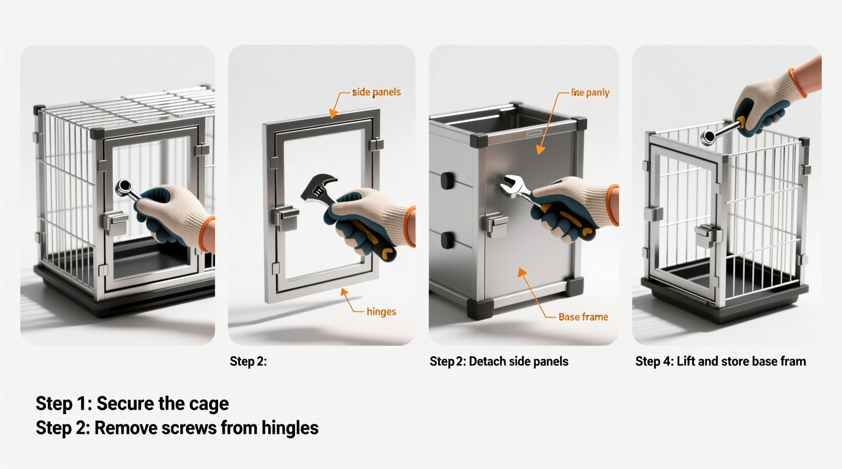 easy step by step guide on how to safely break down a dog cage without damage