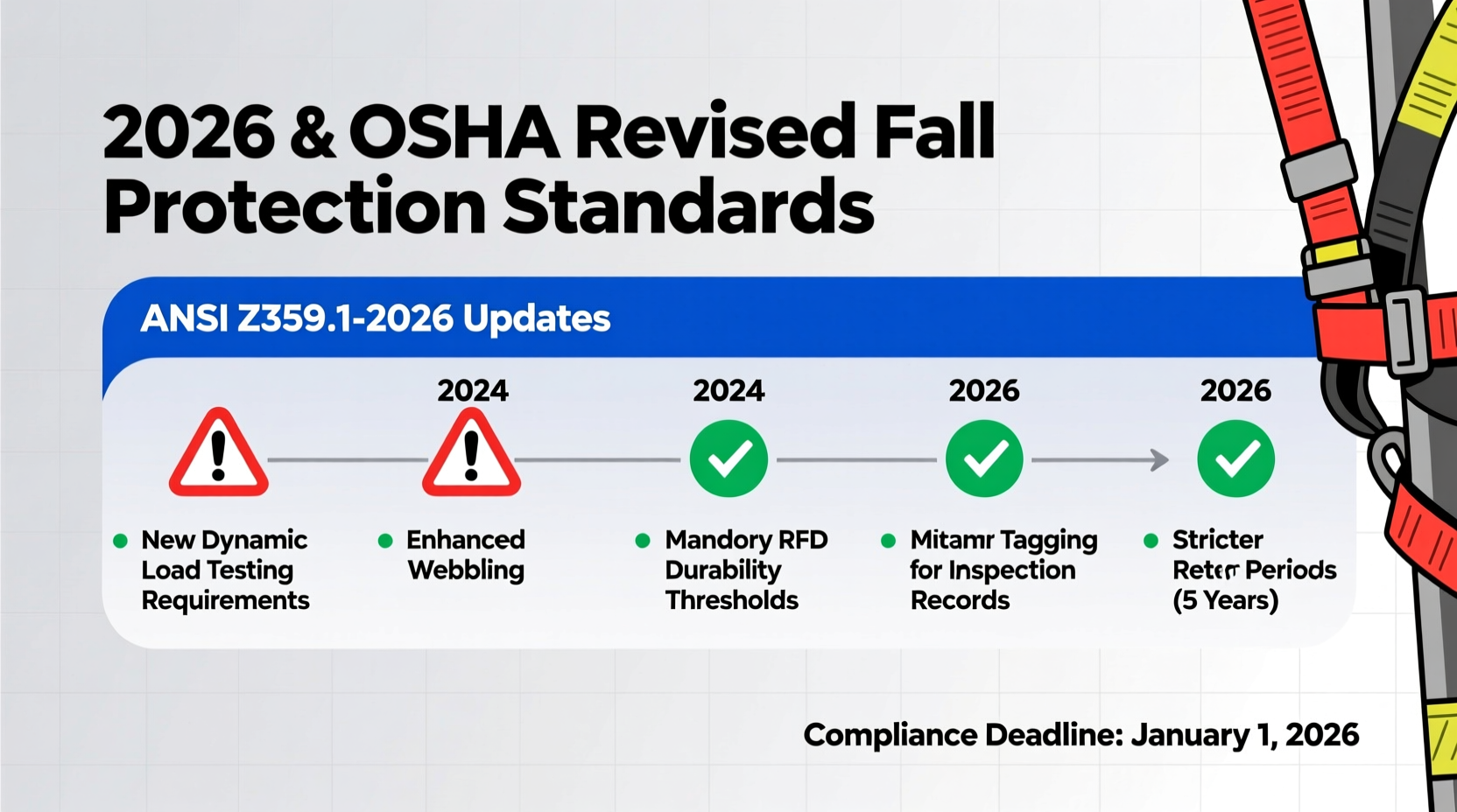 osha ansi harness compliance 2026
